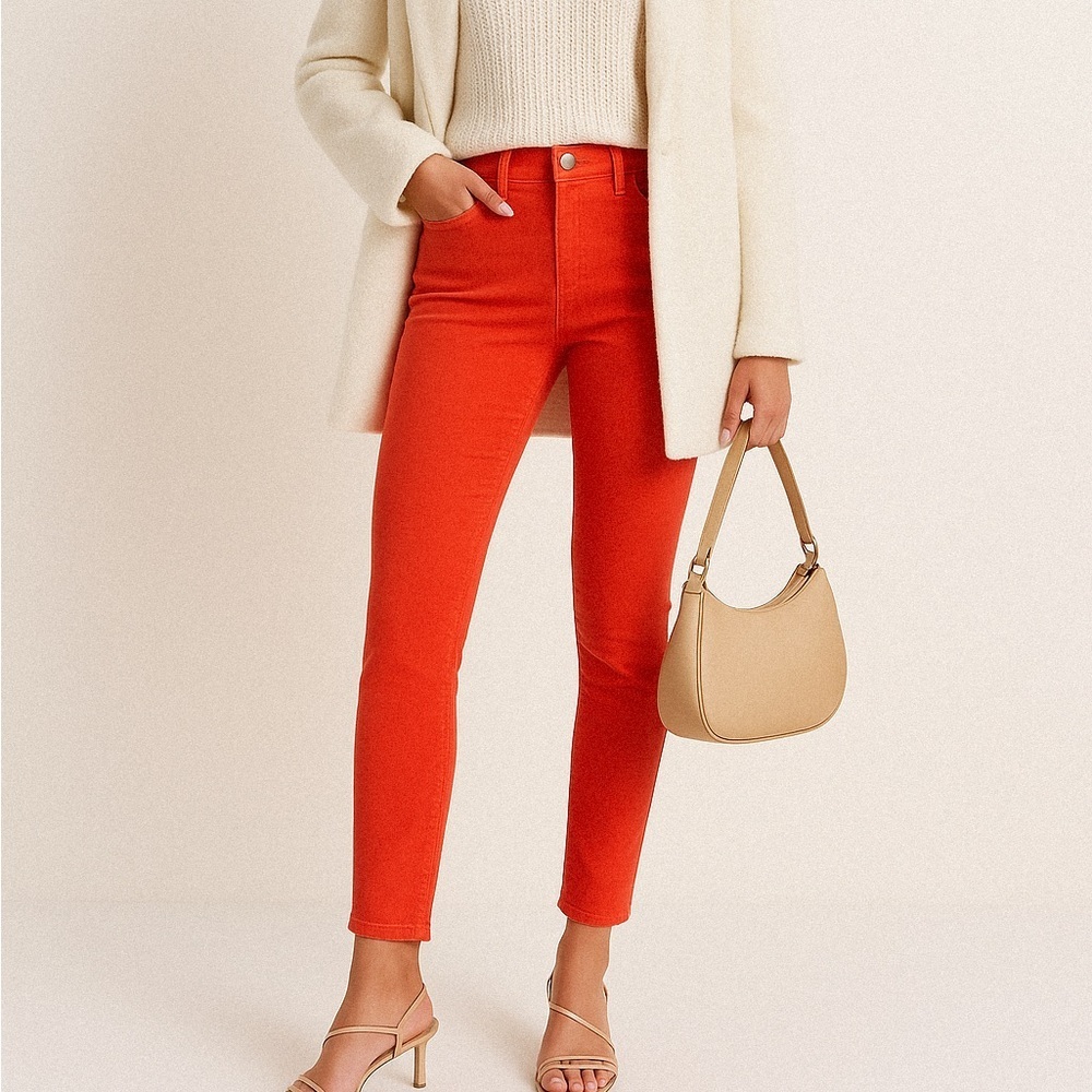 J crew orange corduroy “toothpick skinny” ankle pant ❤️